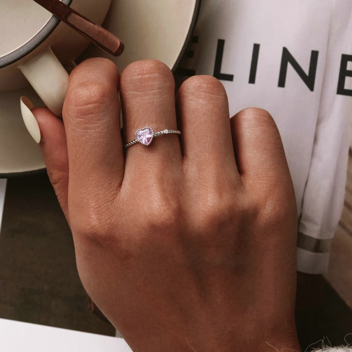 Ring with a pink stone