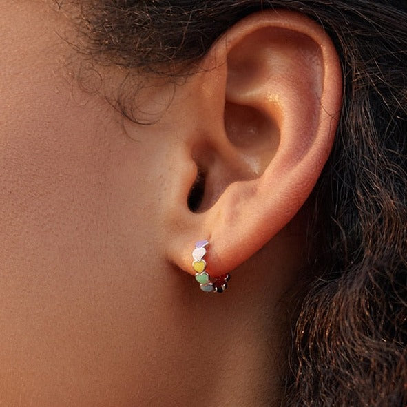 Round earrings - hearts