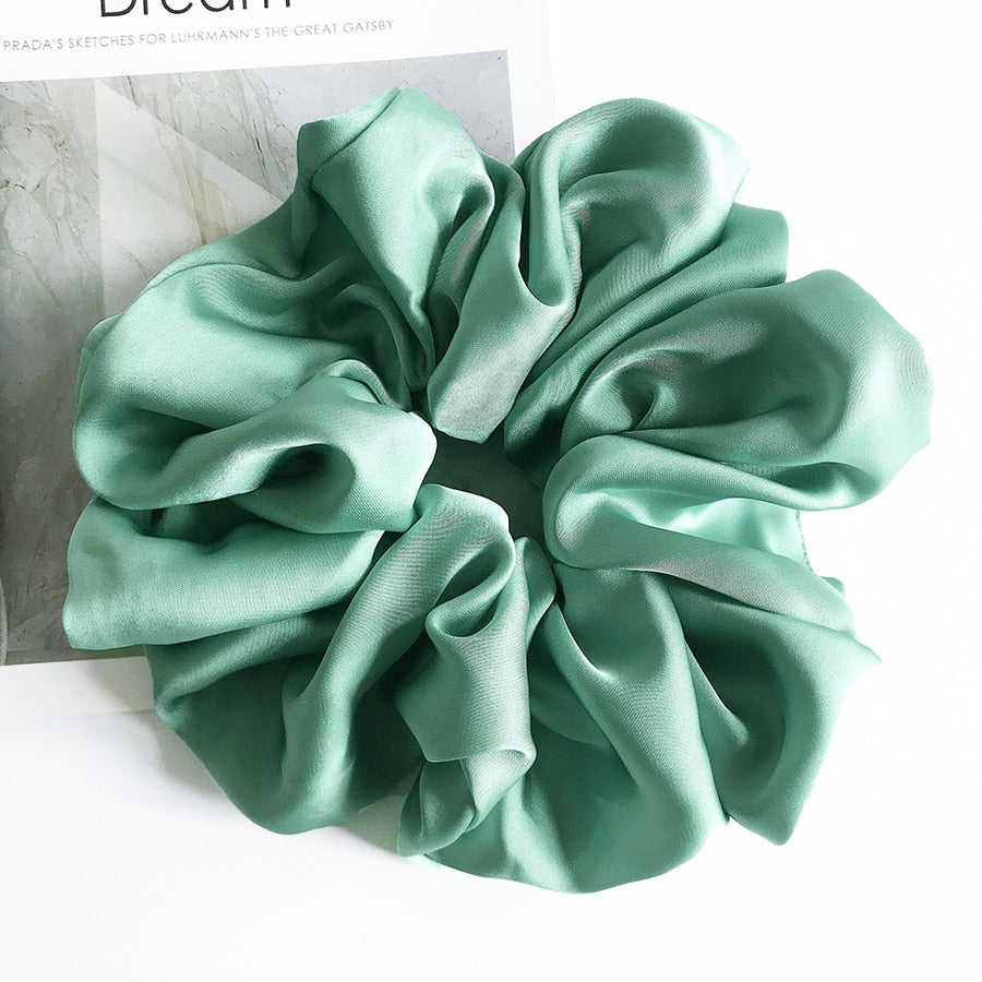 Satin oversized scrunchie hair tie