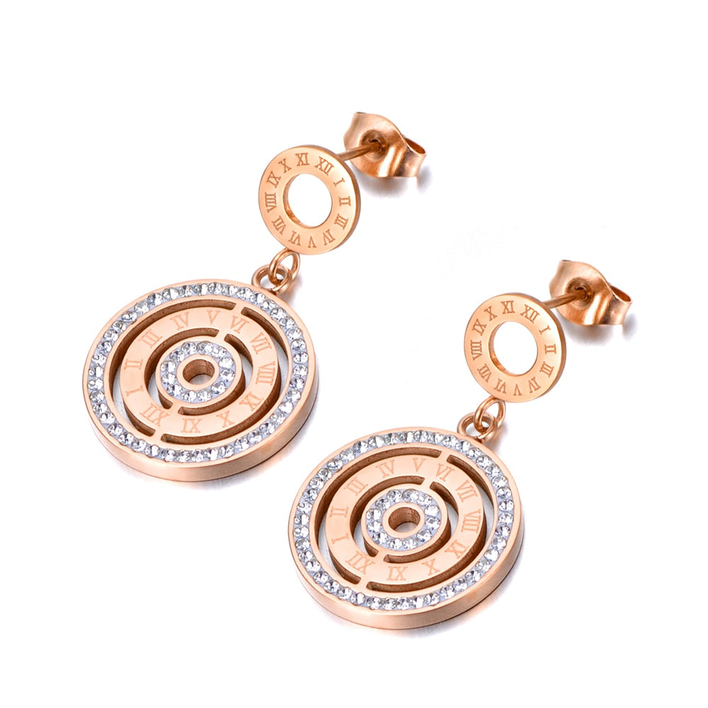 Round hanging earrings