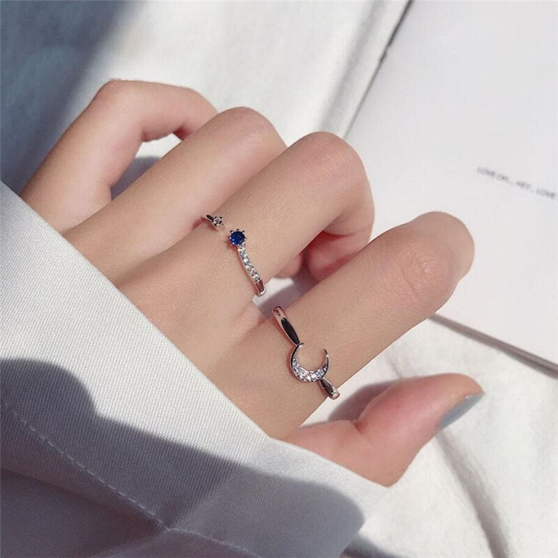 Set of rings - star and moon