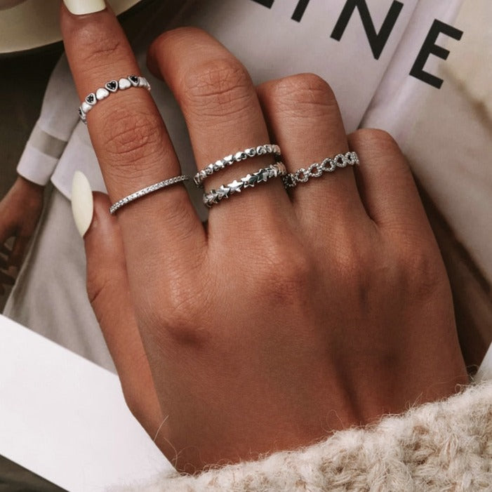 Silver ring - stars