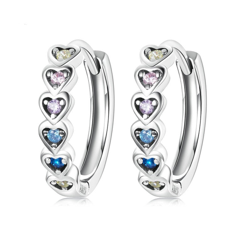 Round earrings - hearts