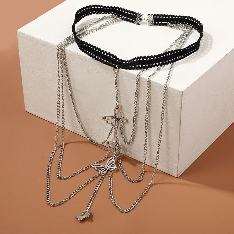 Butterfly motif anklet