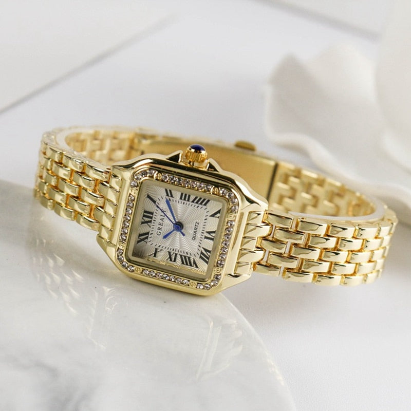 Classic vintage ladies square watch