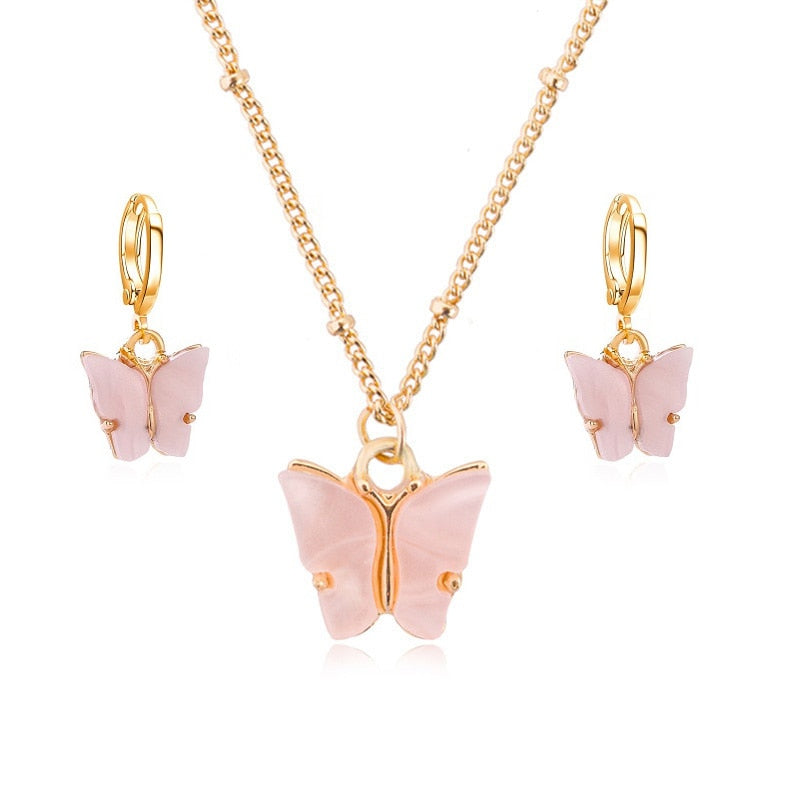 Set with a butterfly motif
