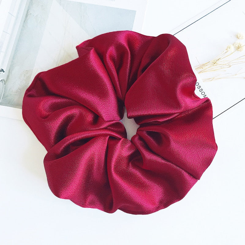 Satin oversized scrunchie hair tie
