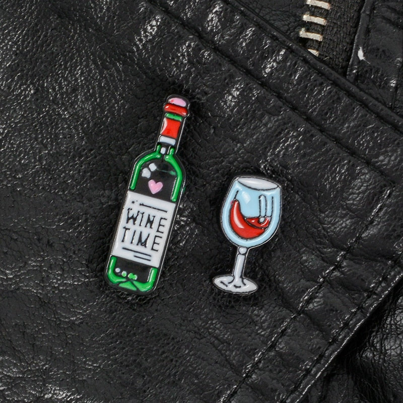Set of pins - wine and glass