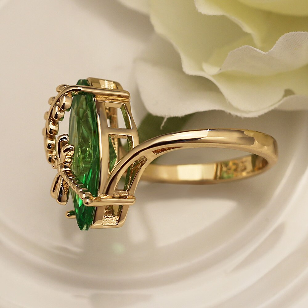 Dragonfly on stone ring