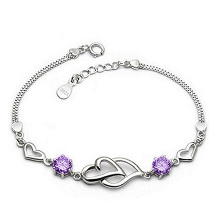 Silver heart motif bracelet