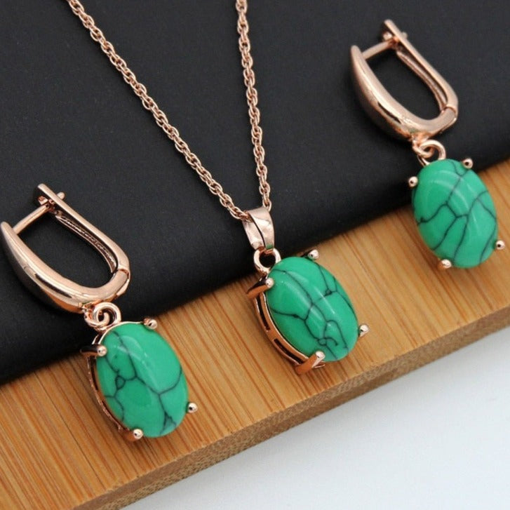 Set of jewelry with a colorful stone