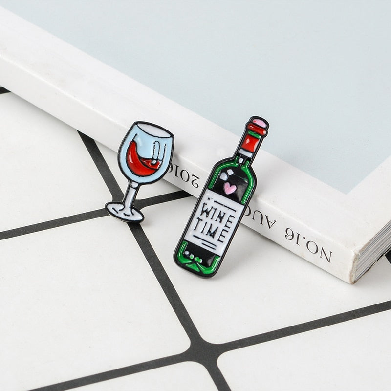 Set of pins - wine and glass