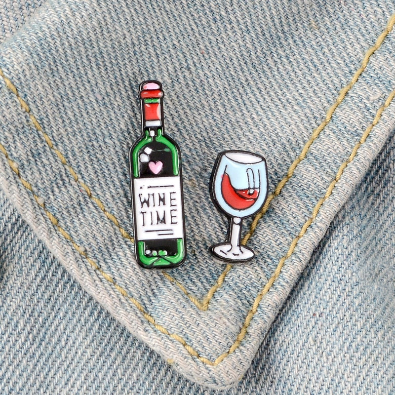 Set of pins - wine and glass