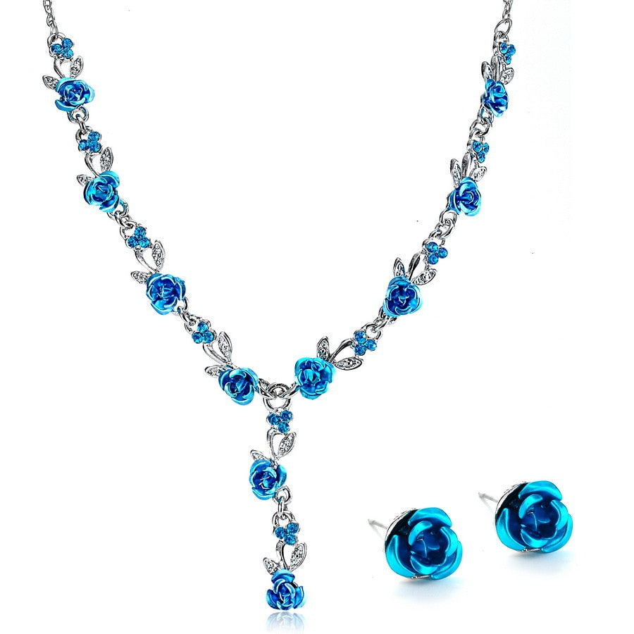 Set with a rose motif