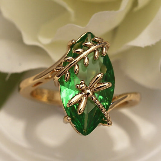 Dragonfly on stone ring