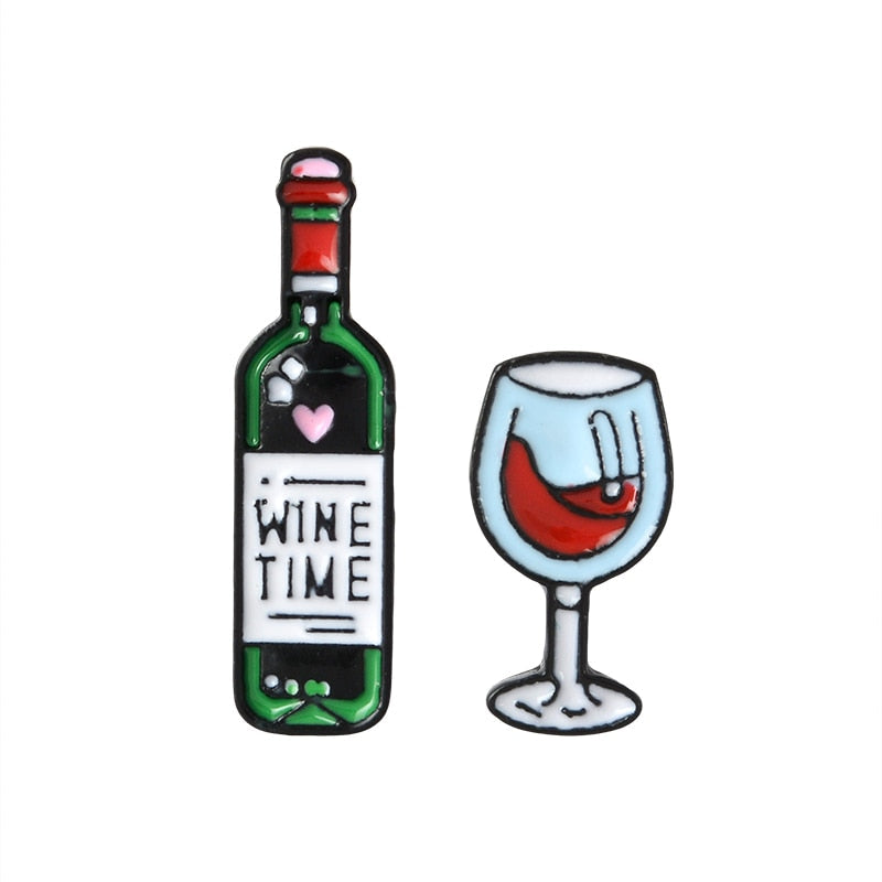 Set of pins - wine and glass