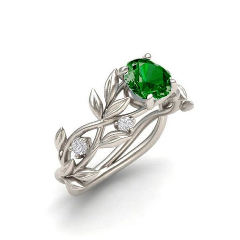 Leaf motif ring