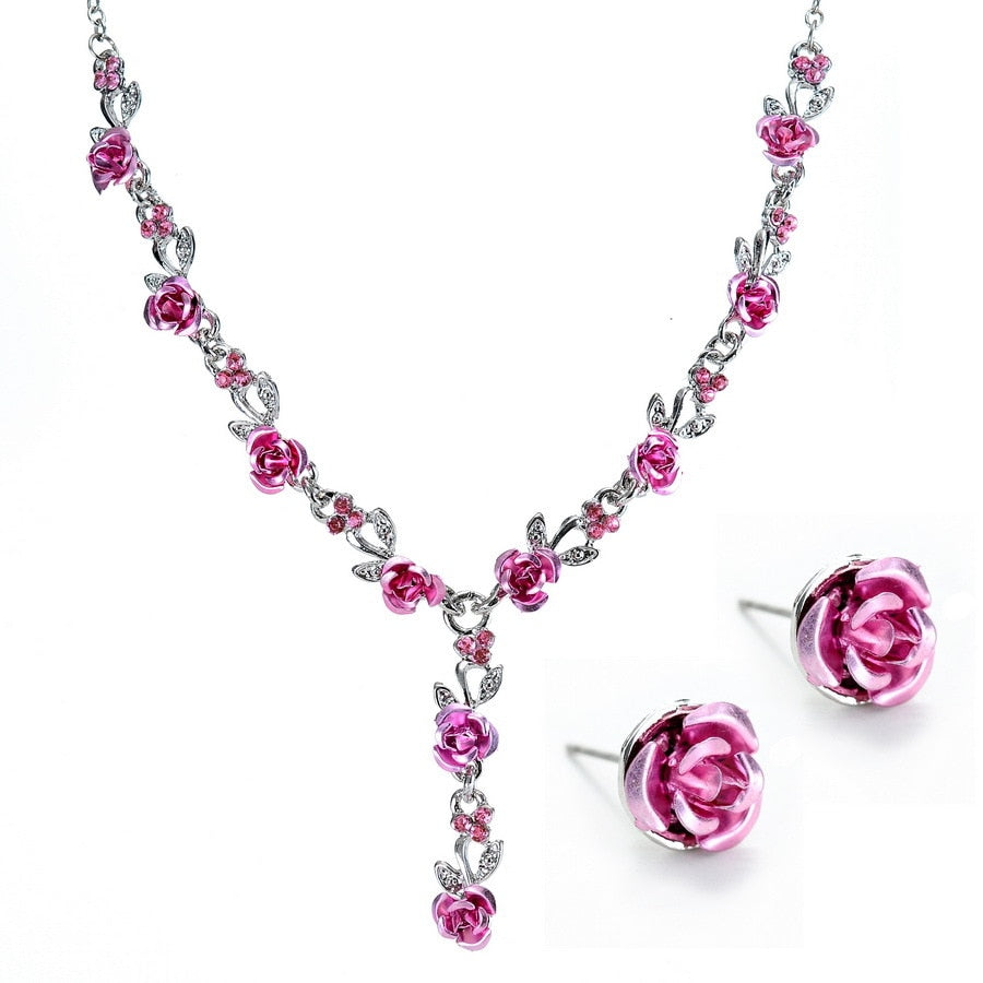 Set with a rose motif