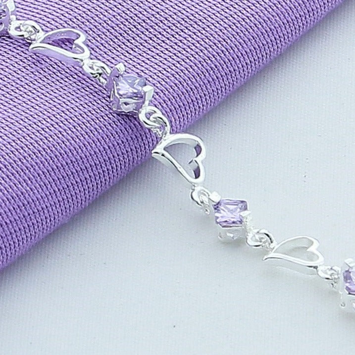 Silver bracelet - hearts