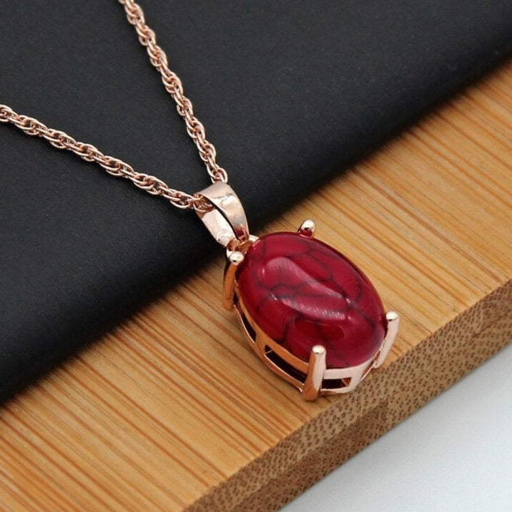 Set of jewelry with a colorful stone