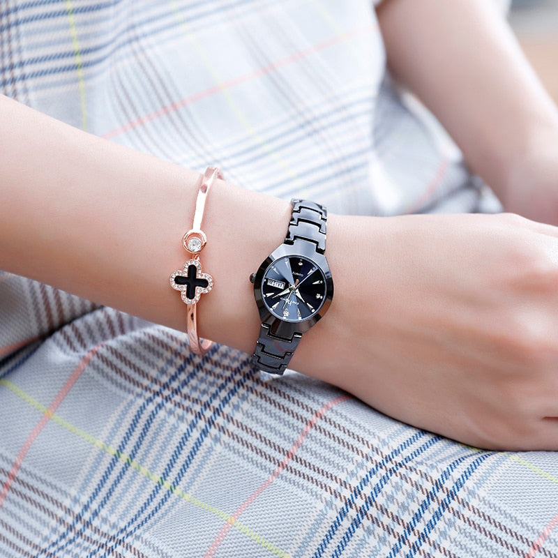 Women's watch with a date display