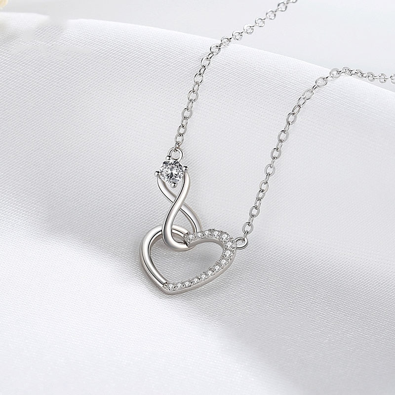 Necklace with zircons - heart