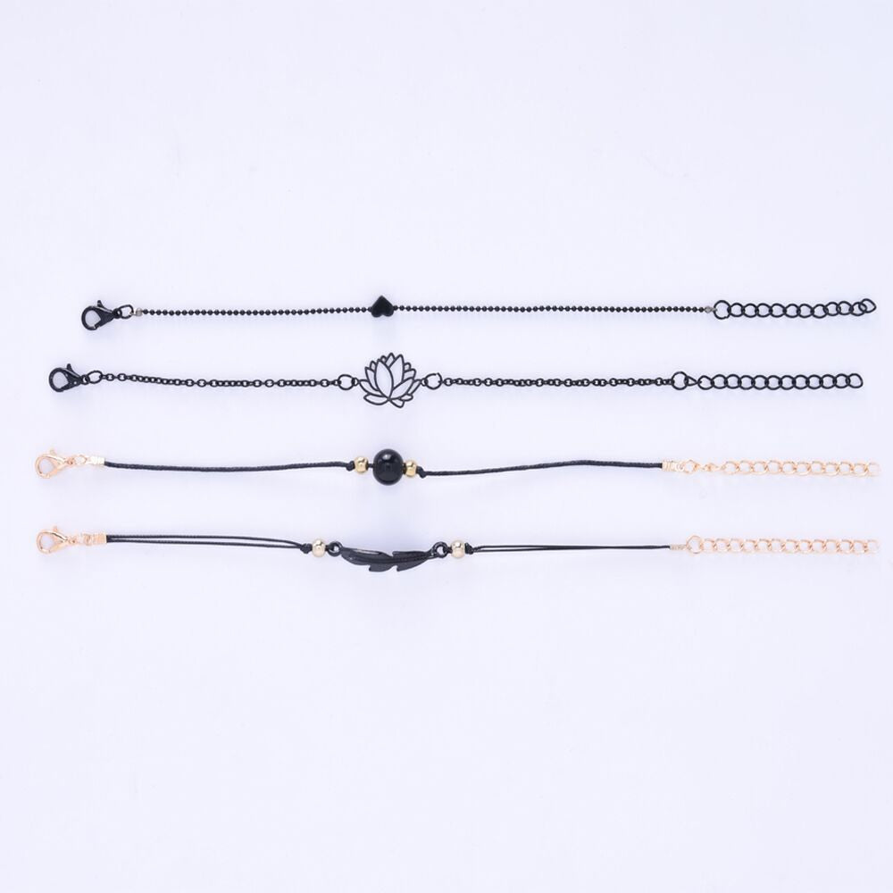 Set of black bracelets