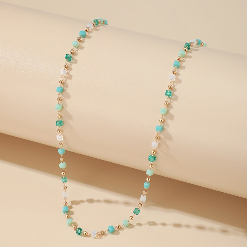 Necklace with blue beads