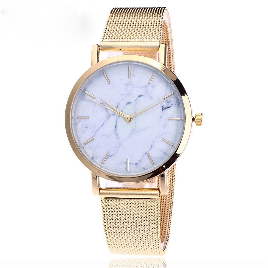 Women's watch with a marble motif