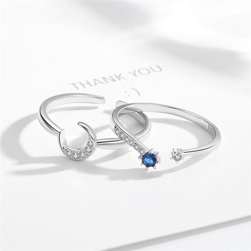 Set of rings - star and moon