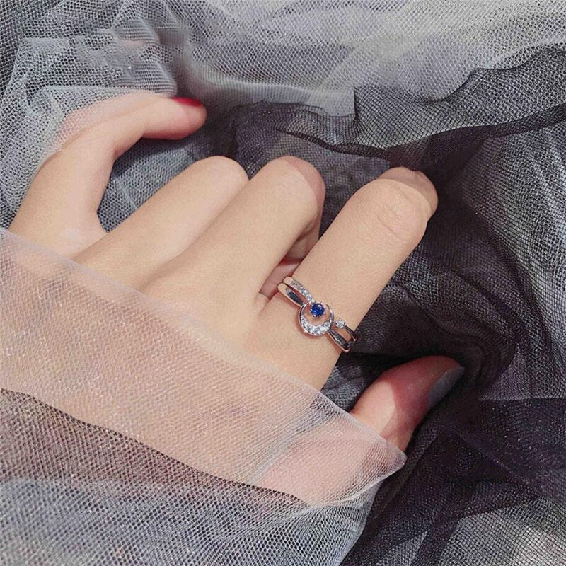 Set of rings - star and moon