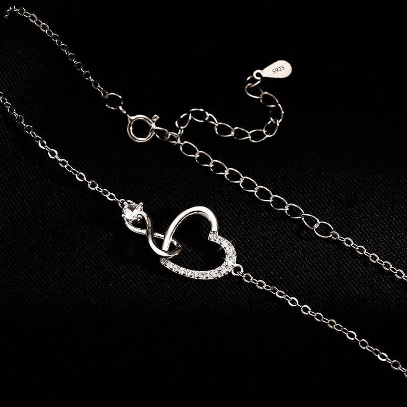 Necklace with zircons - heart