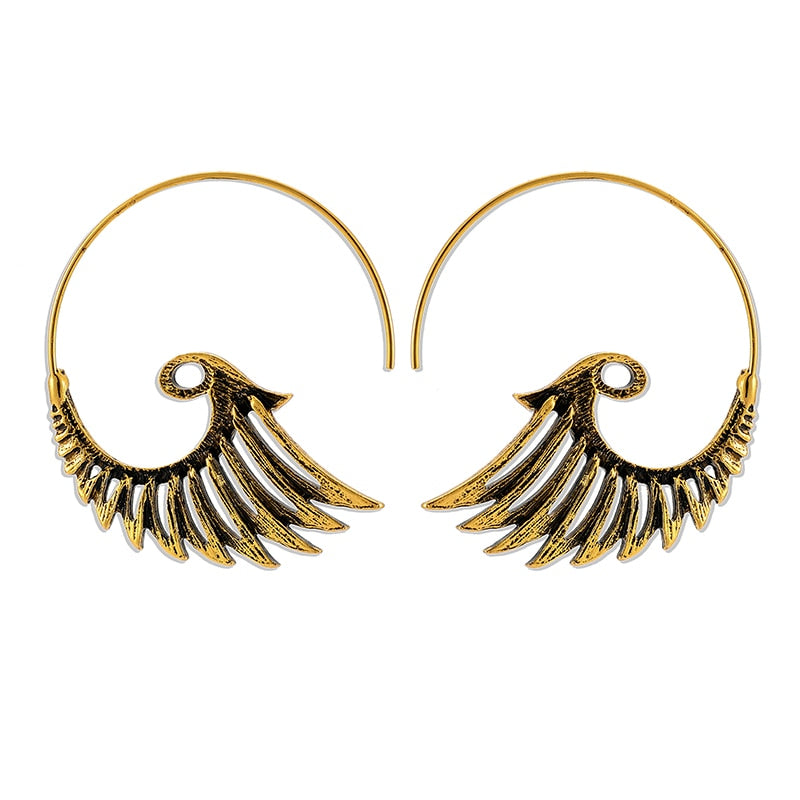 Wing motif earrings