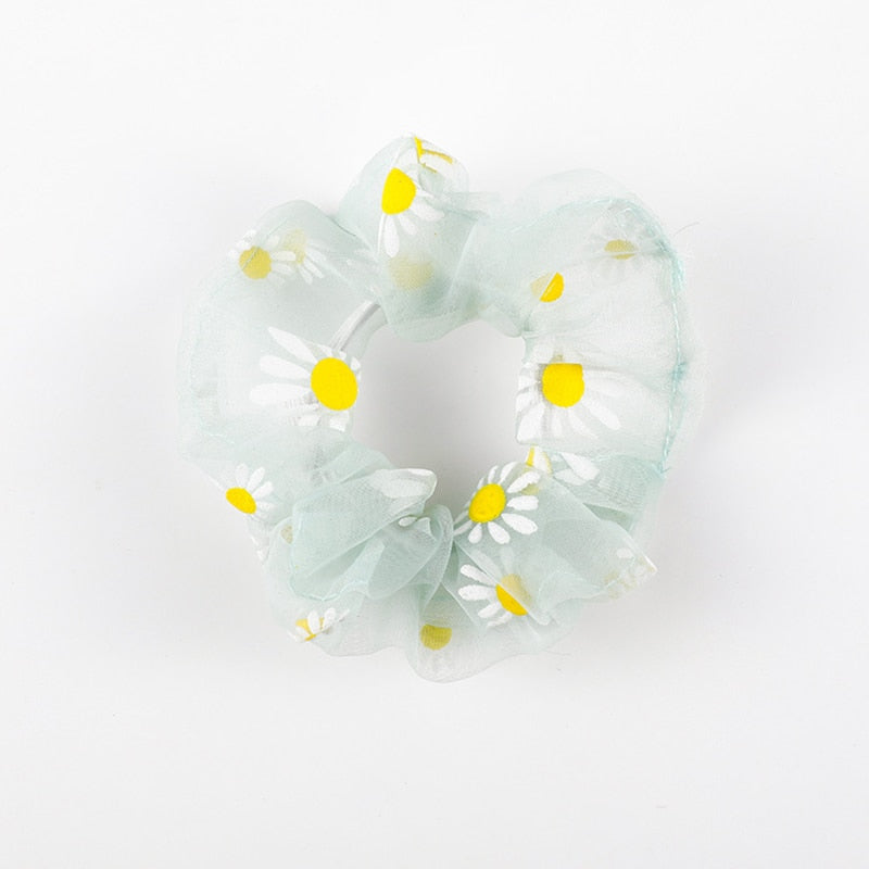 Girl's scrunchie hair tie with flower motif