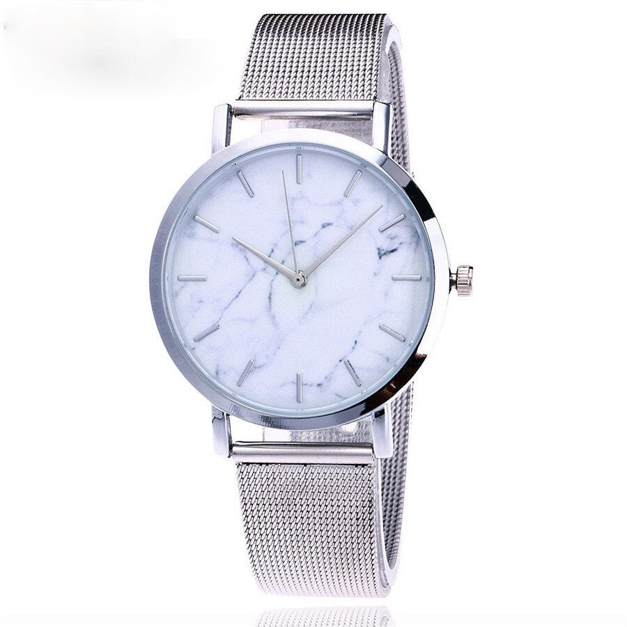 Women's watch with a marble motif