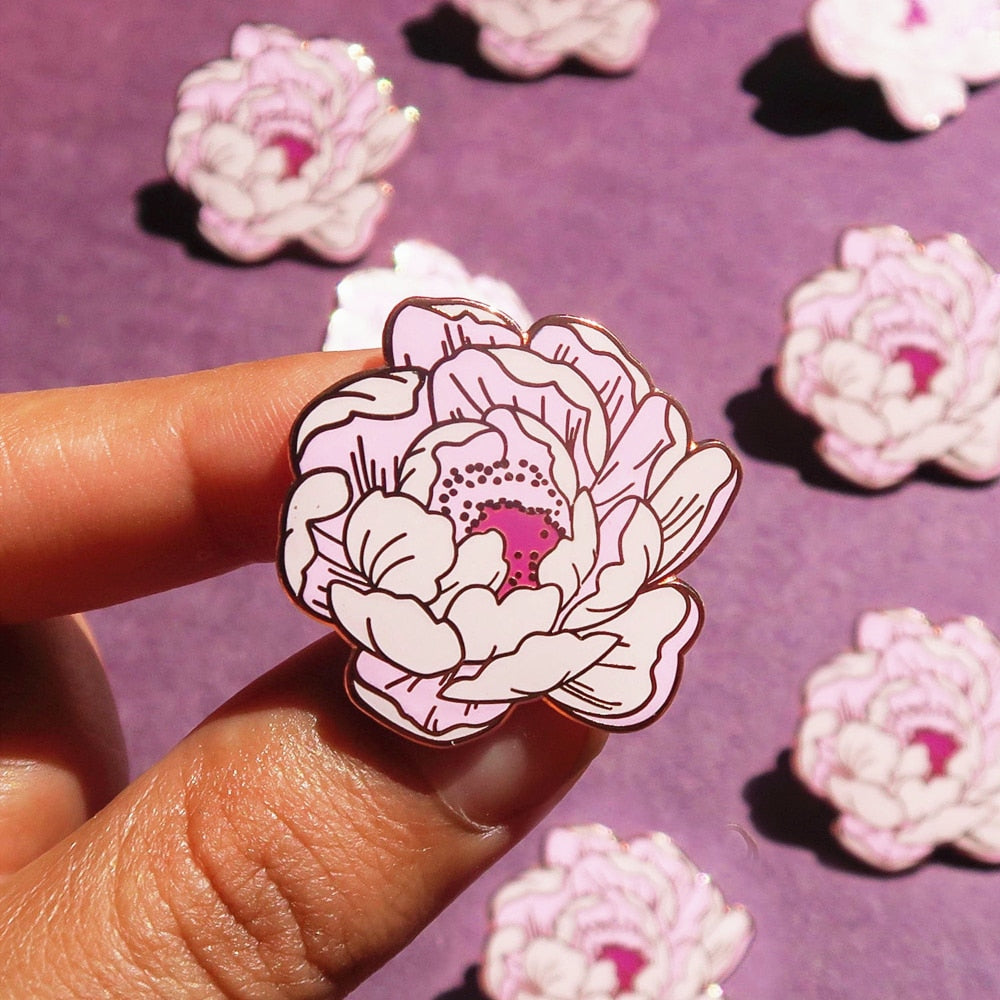Peony flower pin