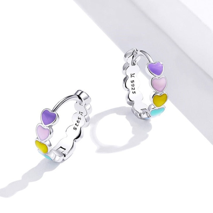 Round earrings - hearts