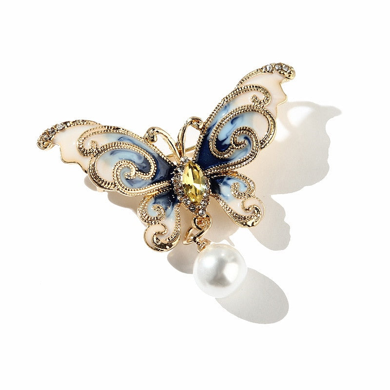 Marble butterfly brooch