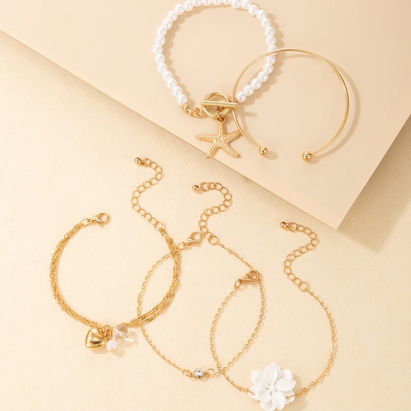 Set of five bracelets