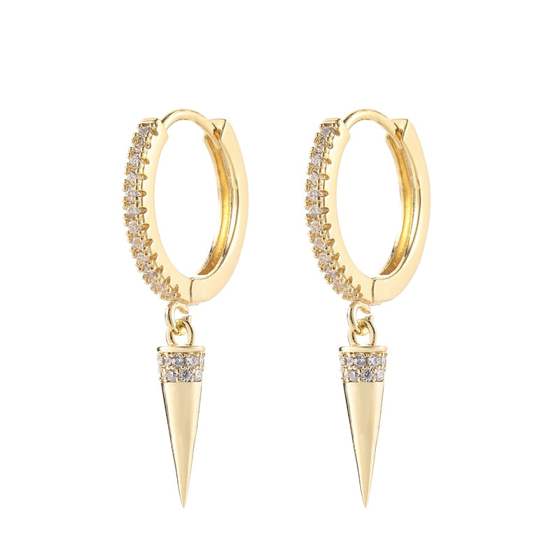 Earrings with zirconia