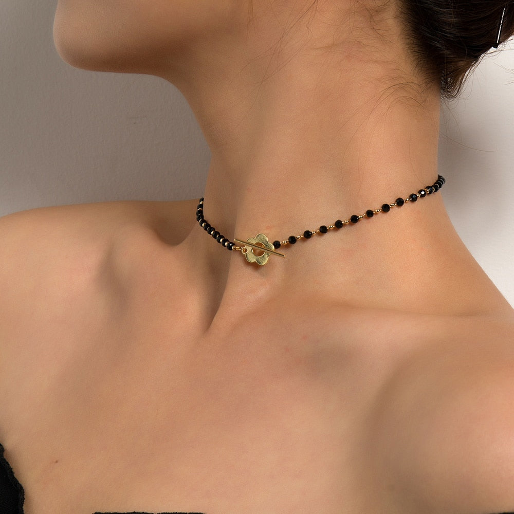Beaded choker necklace