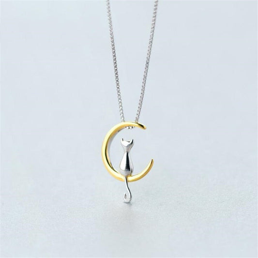 Necklace - cat on the moon