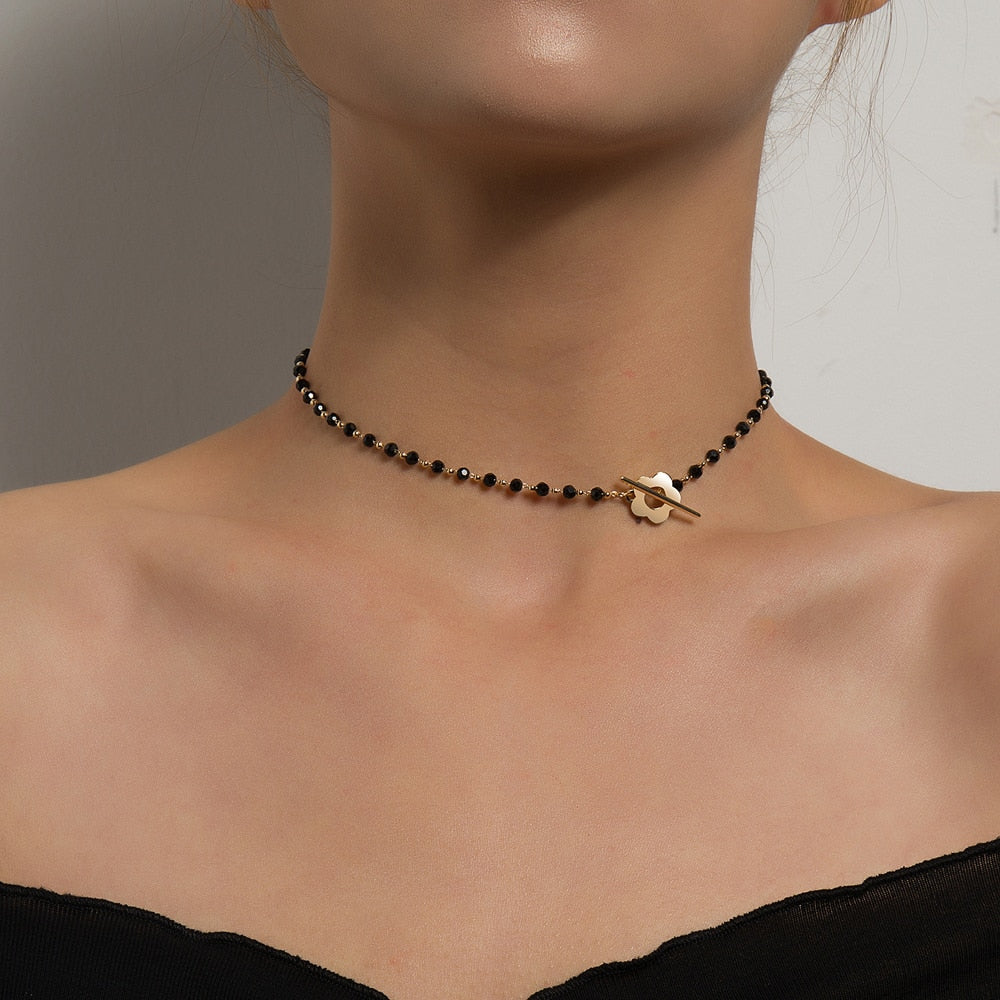 Beaded choker necklace