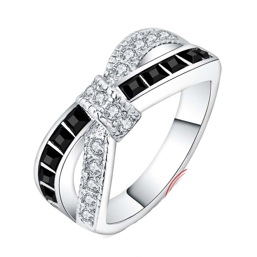 Silver ring with cubic zirconia