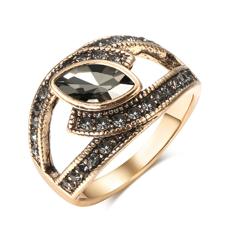 Ring with a black stone