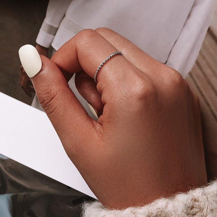 Minimalistic silver ring