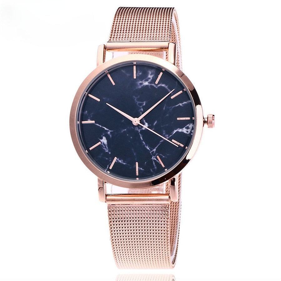 Women's watch with a marble motif