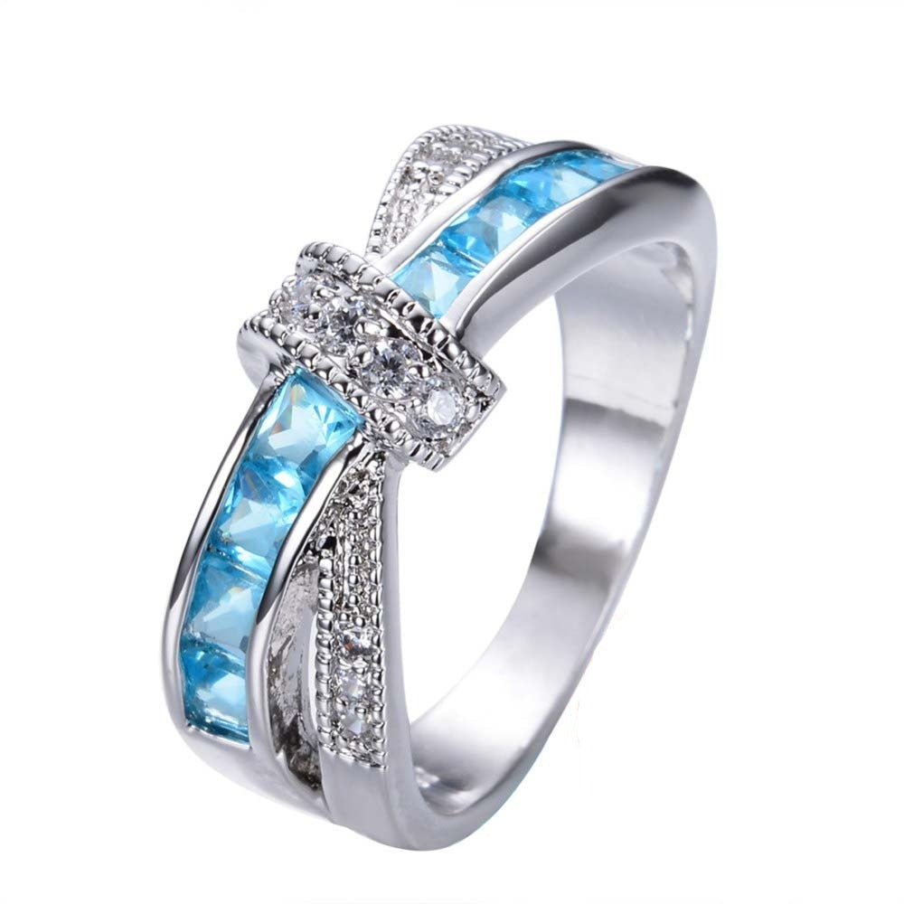 Silver ring with cubic zirconia
