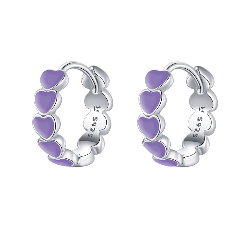 Round earrings - hearts