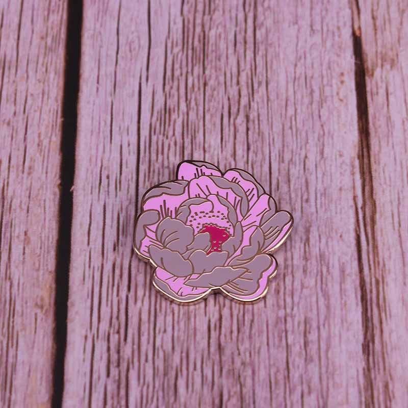 Peony flower pin